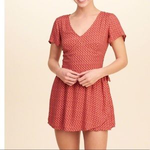 Woven wrap romper